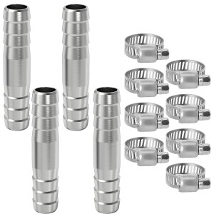 PLEAVIT エアホース コネクター ジョイント エアー配管 継手 バーブホース フィッティング ステンレス