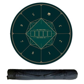 SALUDABLE ポーカーマット 円形 120cm カジノ テキサスホールデム テーブル 収納袋付
