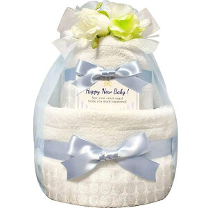 KanonBabys おむつケーキ 男の子 今治 オーガニック 出産祝い 2段 Sサイズ Mサイズ