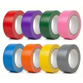 カラフルガムテープ ガムテープ 布 8色セット 幅50mm×長さ10m 工作 色分け DIY 装飾