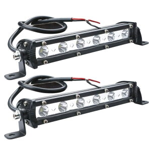 TIGRE BLANC 6連 LED ワークライト 18W 汎用 ライトバー 作業灯 フォグランプ デイライト 12V 24V 18cm