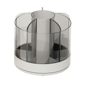 Akaaka ペン立て 360度回転 鉛筆立て ペンスタンド 大容量 分類収納 小物整理 多機能 卓上収納 オフィス 化粧品 化粧ブラシ コスメ 省スペース(ホワイト)