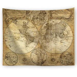 SALUDABLE 世界地図 タペストリー ポスター アンティーク 雑貨 大判 レトロ ビンテージ