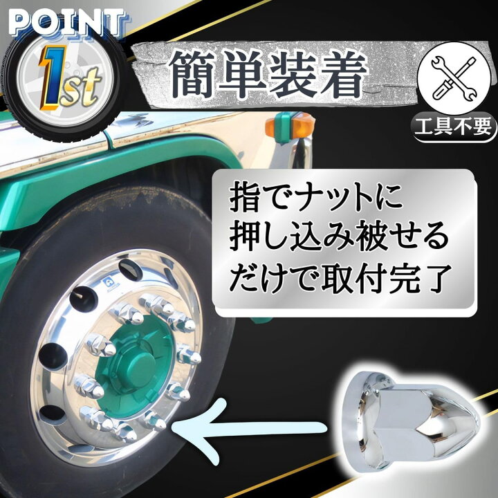 楽天市場】JMAEK トンガリ ホイール ナット キャップ 33mm H60 
