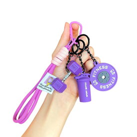 [POPULAR MARKET] 筋トレ バッグ チャーム キーホルダー おもしろ メンズ フィットネス ダンベル バーベル ミニ [並行輸入品]