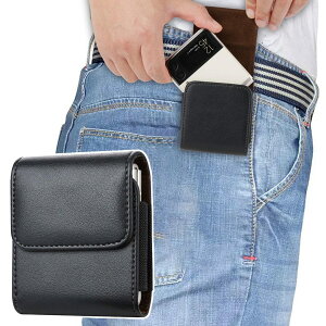 TOMMYFIELD ガラケー ケース 折りたたみスマホ ベルトケース 携帯電話ポーチ 360度回転