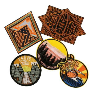 KAZARI日和 ワッペン 5枚セット アイロン アップリケ アウトドア キャンプ おしゃれ 大人 刺繍 衣類飾り DIY 手芸 男女兼用