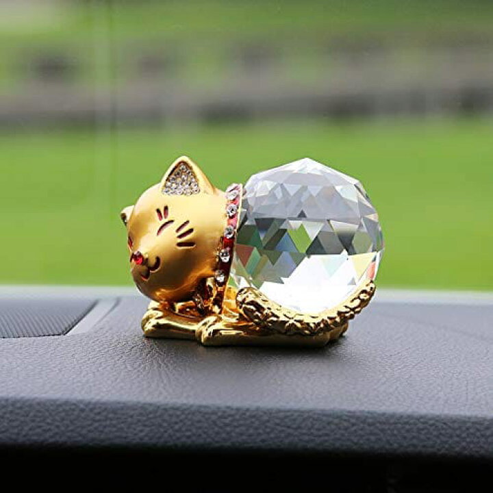 楽天市場】猫 水晶 クリスタル 置物 風水 金運 (pont du monde 