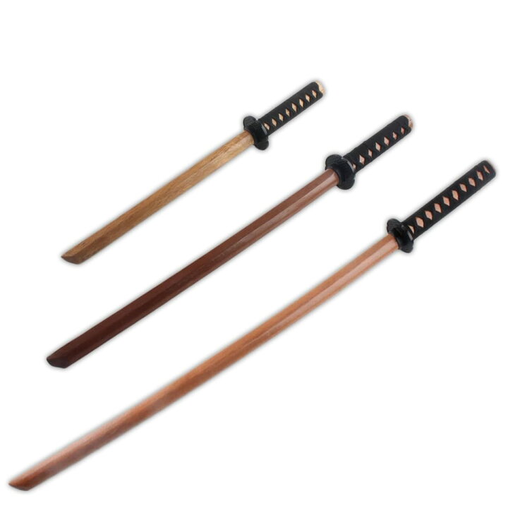 H3-018 木刀 鍔付き 黒 等 長さ約102cm 計3本 まとめ 素振り 中古品 