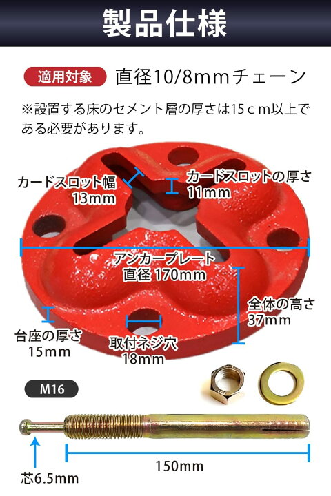楽天市場】【GTC Premium】アンカープレート ボルトアンカー付 鈑金 