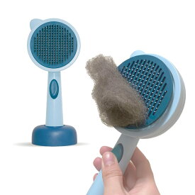 FelineBees 猫 犬 ブラシ 皮膚に優しい 痛くない 長毛 短毛 ヒーリングブラシ スリッカーブラシ くし ペット用 ペットブラシ 毛取り ブラッシング フィーラインビーズ