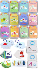 Femtos フラッシュカード 英単語 幼児 12種セット 306枚 英語カード 知育玩具 モンテッソーリ 専用ケース入り かわいい (全12セット)