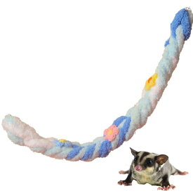 ideamall モモンガ フクロモモンガ おもちゃ 吊り下げ 小動物 ハムスター ロープ フック付き 60cm