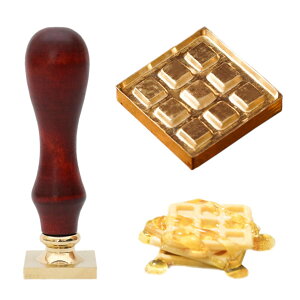 RYASHOP シーリングスタンプ シーリングワックス シールスタンプ ヘッド ワッフル(丸/四角) 結婚式招待状 グリーティングカード 封筒 誕生日ギフト