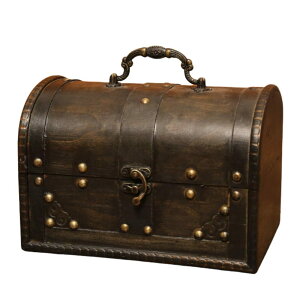 ideamall 小物入れ 宝箱 木製 収納 アンティーク 財宝 小箱 ふた付き レトロ インテリア