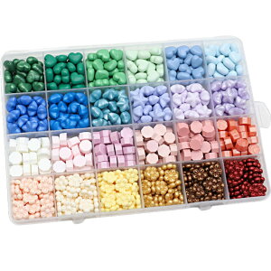 【4種ミックス 24色 約267g シーリングワックス 花型 星型 おばけ】シーリングスタンプ 封蝋 手紙 レター 結婚式 招待状