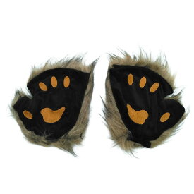 [COZENTA] もふもふ 手袋 コスプレ 猫 動物 ケモナー ふわふわ 半指 ハロウィン