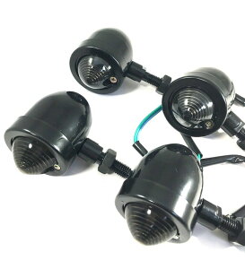 CustomDivine 砲弾型 12V ブレット ウインカー 4個セット バイク ウィンカー アメリカン ハーレー ボバー チョッパー ドレスアップ カスタム パーツ 汎用品