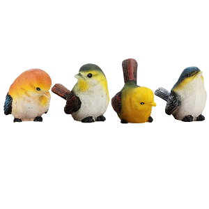 NOELAMOUR ガーデニング 置物 鳥 4羽 樹脂 可愛い 動物 ガーデンオーナメント オブジェ 小鳥