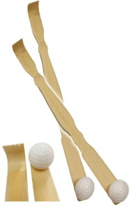 AT Product 孫の手 まごのて 定番の竹製 45cm 2本セット ボール付き 肩たたき