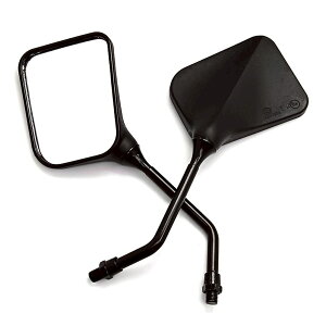 バイク ミラー スクエア ナポミラー クラシックタイプ 10mm 旧車 スクーター ゼファー インパルス ニンジャ CB CBX XJR ディオ ジョグ カブ スーパーカブ モンキー 等 様々 カスタム 左右セット [