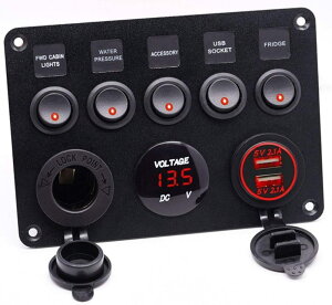 y 12V 24V Ή h XCb` pl fA VK[C^[ VK[ \Pbg 2.1A USB LED dv t } {[g D KRB010