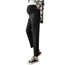 [ReiLuana] マタニティ パンツ テーパード センタープレス 妊婦 ズボン 産前 産後 ストレッチ アジャスター