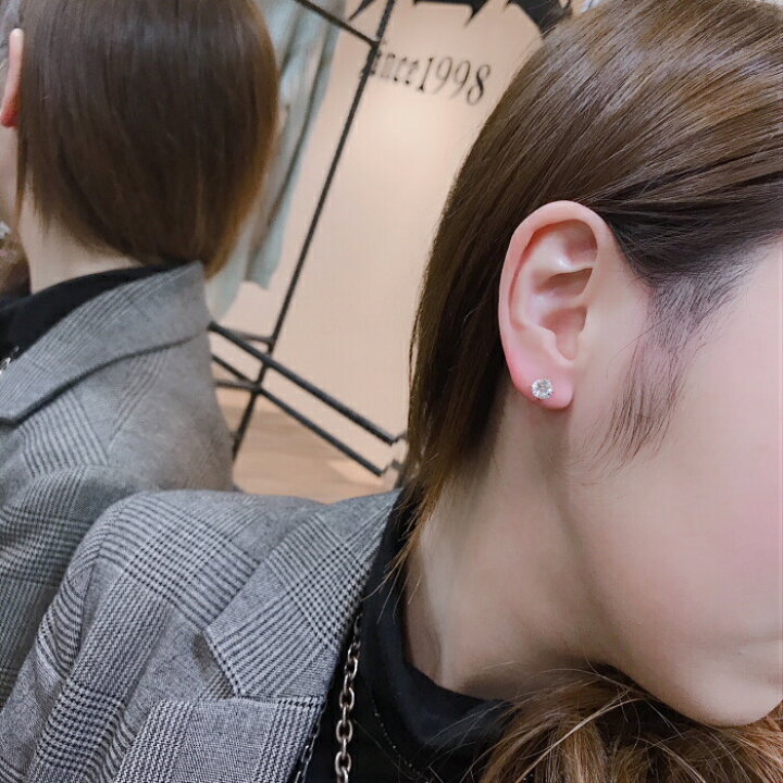 楽天市場 メンズ ピアス 片耳 シルバー925 Silver925 Zirconia Pierce 6mm 3色展開 クリアー ブラック ゴールド シルバーピアス ジルコニアピアスシンプル ストーンピアス シルバーアクセサリー925広島