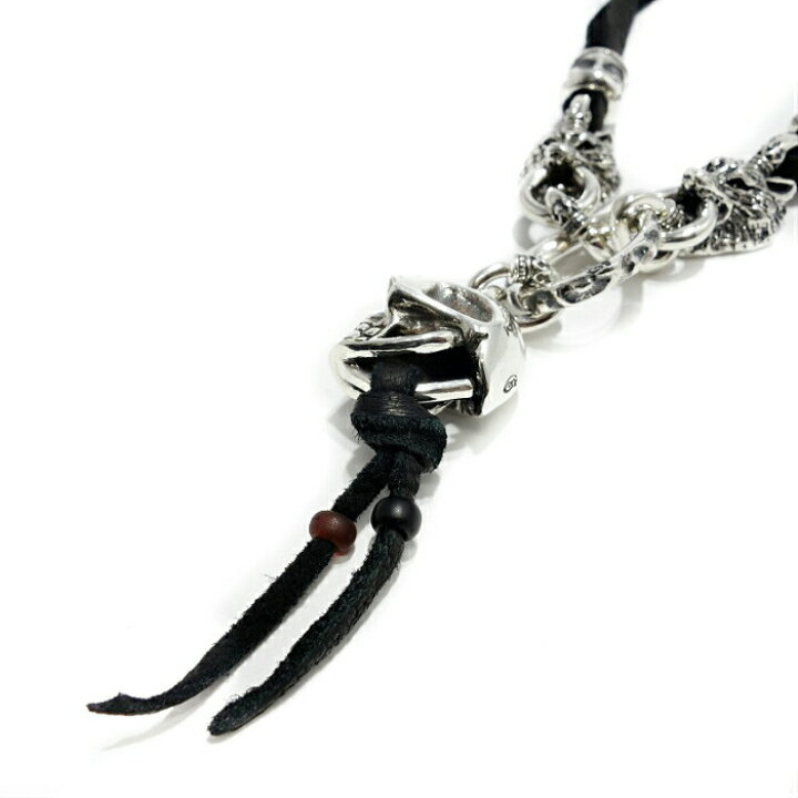 楽天市場】【GODSIZE ゴッドサイズ】 2Wolf & Skull Letaher Necklace 
