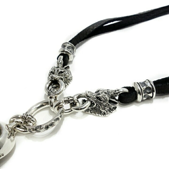 楽天市場】【GODSIZE ゴッドサイズ】 2Wolf & Skull Letaher Necklace 