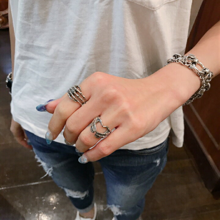楽天市場 メンズ シルバーアクセサリー スカル 骸骨 リング ロック 個性的 Crazy Pig Designs クレイジーピッグ Small Bone Hand Ring スモールボーンハンド 骨 一周 手 シルバー925 メンズアクセサリー シルバーアクセサリー925広島