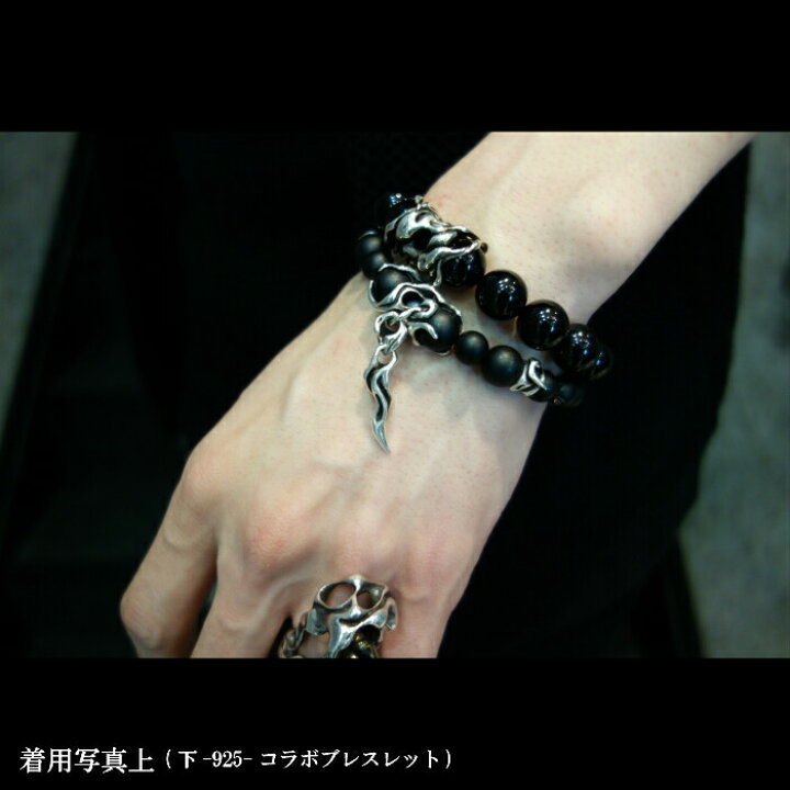 楽天市場】メンズ ブレスレット オニキス 黒 石 アクセサリー モード 