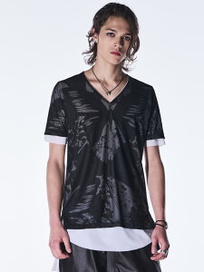 ��s�\��8-9�����ח\��ykiryuyrik �L�����E�L�����E�zKW-HT33-952 Layered T-Shirt Opal Mesh 2�F�W�J �u���b�N �z���C�g