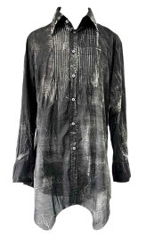 先行予約8-9月入荷予定【KMRii ケムリ】2402-SH07 Discharged Layered Shirt レイヤードシャツ