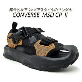 CONVERSE コンバース メンズ サンダル ストラップ 黒 27cm アニマル柄 CHEVRON&STAR MSD CP 2 ブラック/レパード CAMPING SUPPLY 送料無料