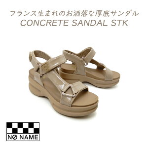 NO NAME ���� �X�|�[�c �T���_�� ���f�B�[�X �X�g���b�v �x�[�W�� �m�[�l�[�� CONCRETE SANDAL 61211 �O���[�W�� �x���g 2026�N �� �V�� ��������