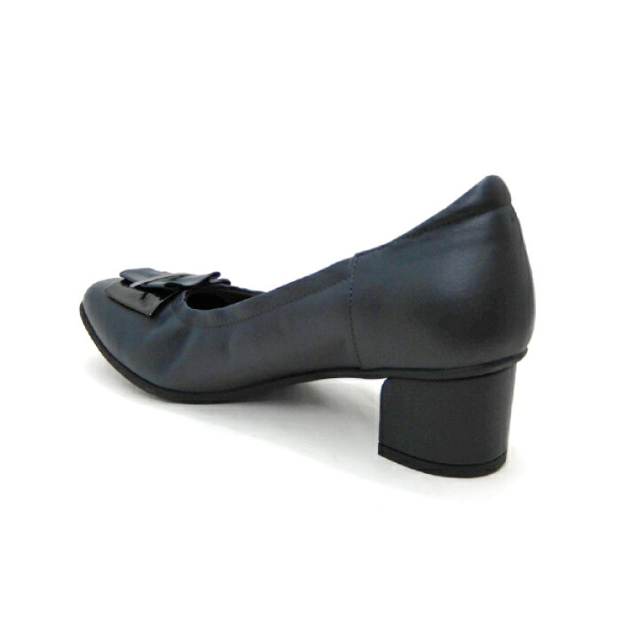 楽天市場】FIZZ REEN フィズリーン パンプス 紺 ローヒール 本革 幅広  