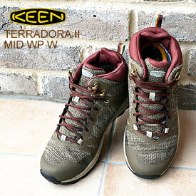 ★8/10限定！P最大38.5倍＆最大100％ポイントバック！？30％OFF★KEEN キーン TERRADORA II MID WP ウィメンズ テラドーラ2 ミッド ウォータープルーフ CANTEEN/ANDORRA キャンティーン/アンドラ 靴 スニーカー シューズ アウトドア ハイキング コンフォート 防水