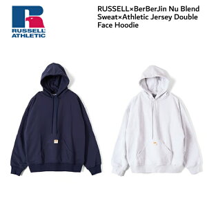 �y���[�zRussell Athletic ���b�Z���A�X���e�B�b�N RUSSELL×BerBerJin ���b�Z��×�x���x���W�� Nu Blend sweat×Athletic Jersey Double Face Hoodie NAVY �l�C�r�[ ASH GRAY �A�b�V���O���[ �p�[�J�[ �X�E�F�b�g �����Y 