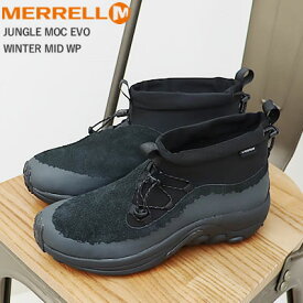 ★スーパーSALE限定！半額★MERRELL メレル メンズ レディース JUNGLE MOC EVO WINTER MID WATERPROOF ジャングルモック エボ ウィンター ミッド ウォータープルーフ BLACK/BLACK ブラック/ブラック ユニセックス ウィンターブーツ 靴 シューズ 防水 防寒【あす楽対応】