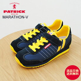 PATRICK パトリック MARATHON-V マラソン・ベルクロ NVY ネイビー 19～22cm(1cm刻み) 子供靴 スニーカー キッズシューズ【あす楽対応】