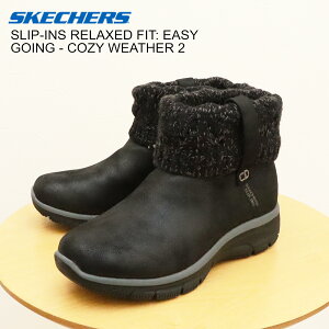 yԕizSKECHERS SLIP-INS XPb`[Y XbvCY RELAXED FIT: EASY GOING - COZY WEATHER 2 bNXhtBbgFC[W[ S[CO - R[W[ EFU[ 2 ubN fB[X 