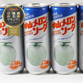北海道富良野産 中山メロンソーダ 選べる本数! 250ml×10本から30本 送料無料 缶北海道お土産 ドリンク ジュース ギフト