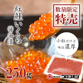 極上の鱒 いくら 醤油漬け 選べる! 250g/ 500g / 1kg / 1.5g / 2kg/ 数量限定! 紅鮭いくら 250g ウロコボシ 業務用【凍】 / 送料無料 / 北海道 物産展 釧路市 味付 魚卵 海鮮丼 海産物 小分け ギフト お中元 敬老の日 お歳暮 贈答 ごちそう ikura イクラ プレゼント