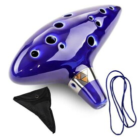 【お買い物マラソンP2倍】オカリナ ブルー ブラウン 12穴 日本語説明書付き 陶器製管 ゼルダの伝説 レプリカ 吹奏楽器 ハイクォリティー アルトC AFUNTA コスプレ 楽譜付 初心者 なりきり 母の日 父の日 プレゼント