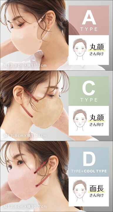 発売モデル A面長タイプ60枚 Dozza 3D バイカラーマスク ★カラー変更可★ CICIBELLA シシベラ Cタイプ Hセット 60枚