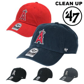 47 キャップ エンゼルス メンズ レディース クリーンナップ ロゴ CLEAN UP CAP MEN'S LADIES 帽子 ネイビー ブラック レッド チャコール ローキャップ メジャーリーグ ANAHEIM ANGELS