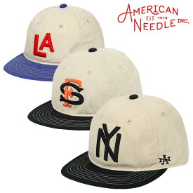 【SALE！】American Needle アメリカンニードル キャップ メンズ 帽子 リネン NEGRO LEAGUE MiLB NY 麻 6パネル 野球 復刻 ツートンカラー レザーベルト