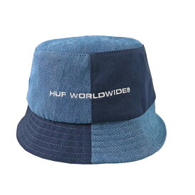 【ワケありアウトレット】HUF ハフ バケットハット メンズ レディース BLOCK OUT BUCKET HAT デニム カラーブロック 帽子 ハット ストリート ファッション