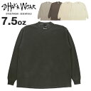 【SALE開催中！】Shaka Wear ロンT シャカウェア ヘビーウェイト 厚手 無地 7.5オンス メンズ 長袖Tシャツ 後染め ガーメントダイ ストリート ラッパー LA